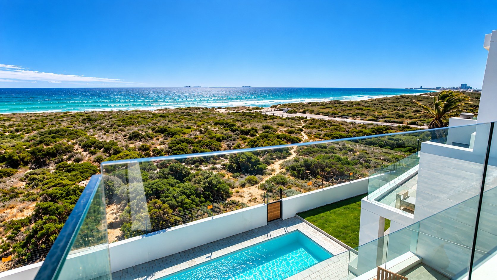 Sunset Beach Villa balcony overlooking the ocean