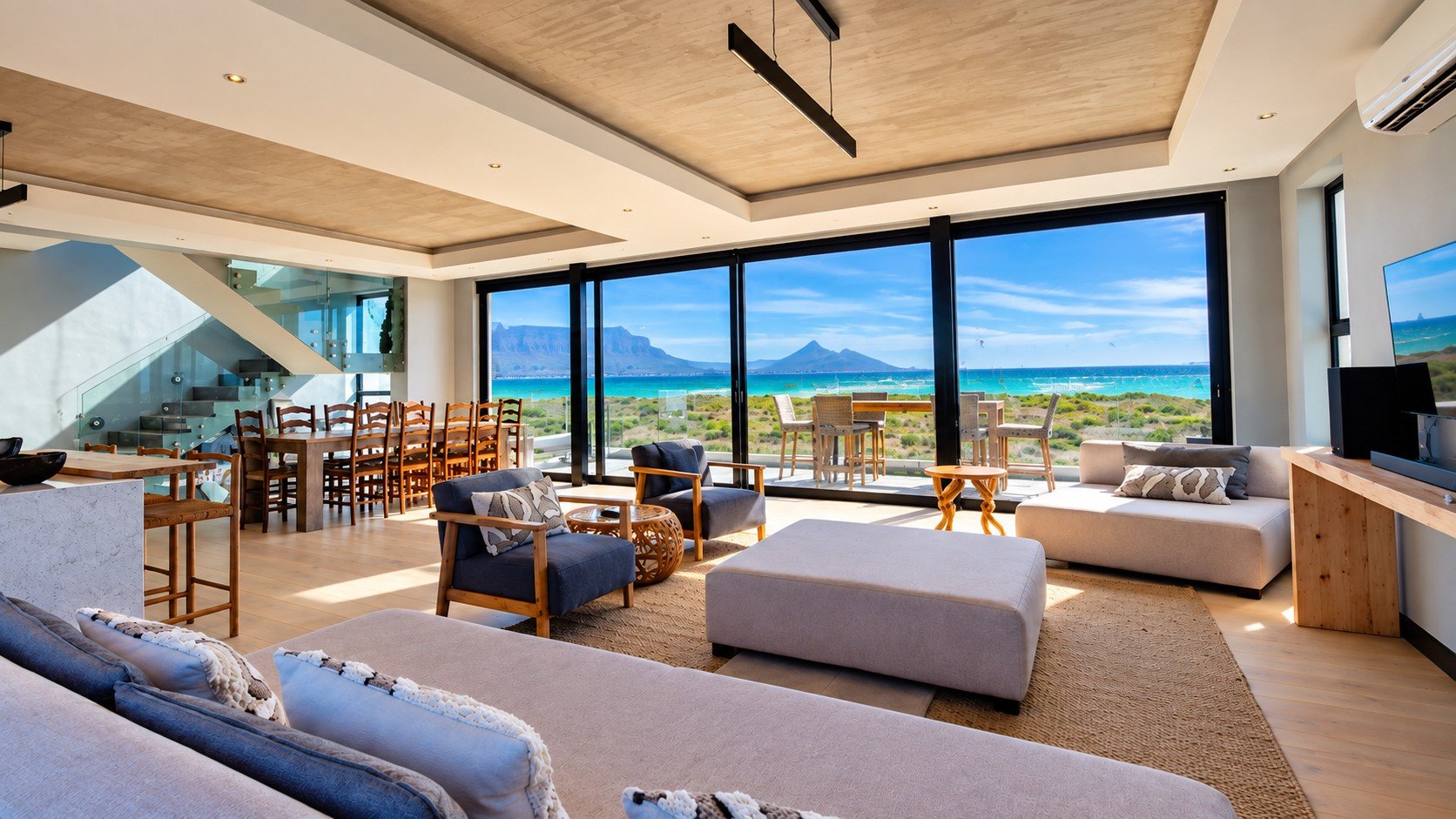 Sunset Beach Villa open-plan lounge and dining area