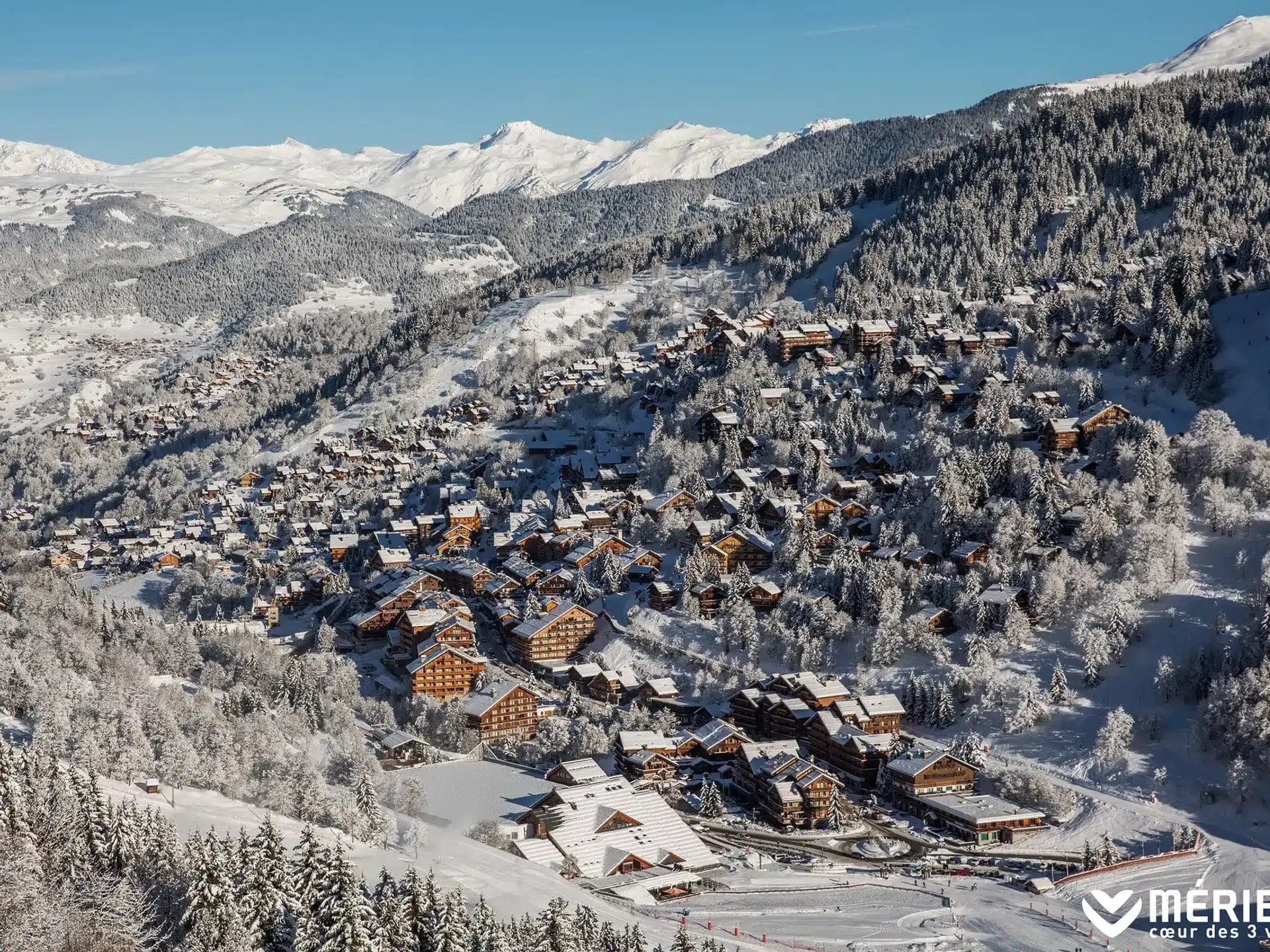 Meribel village covered in snow