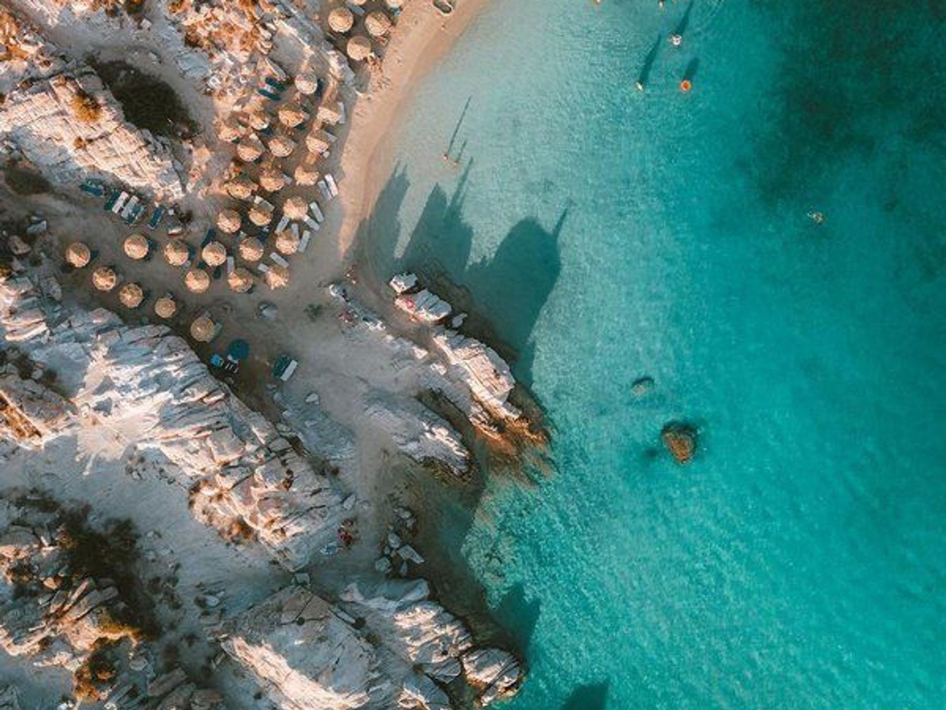 Paros destination beach aerial