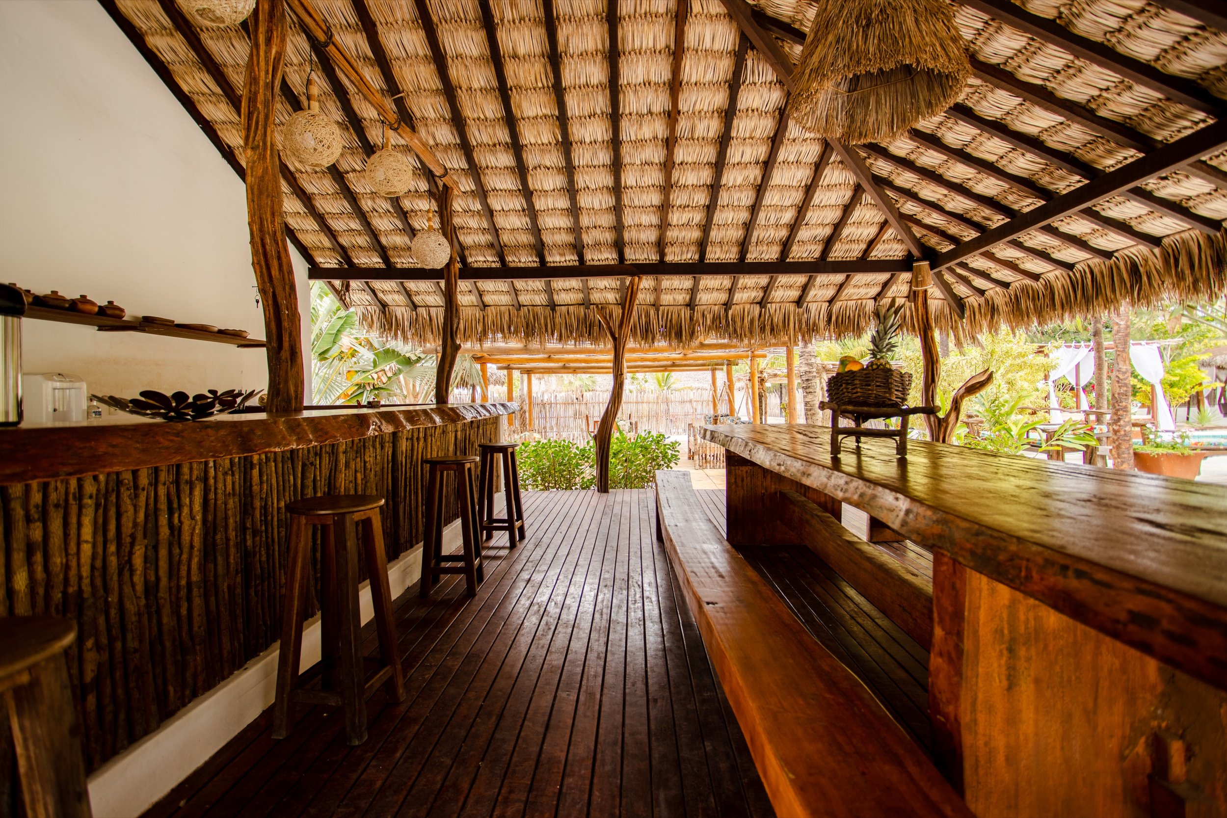Prea villa bar area under thatched roof