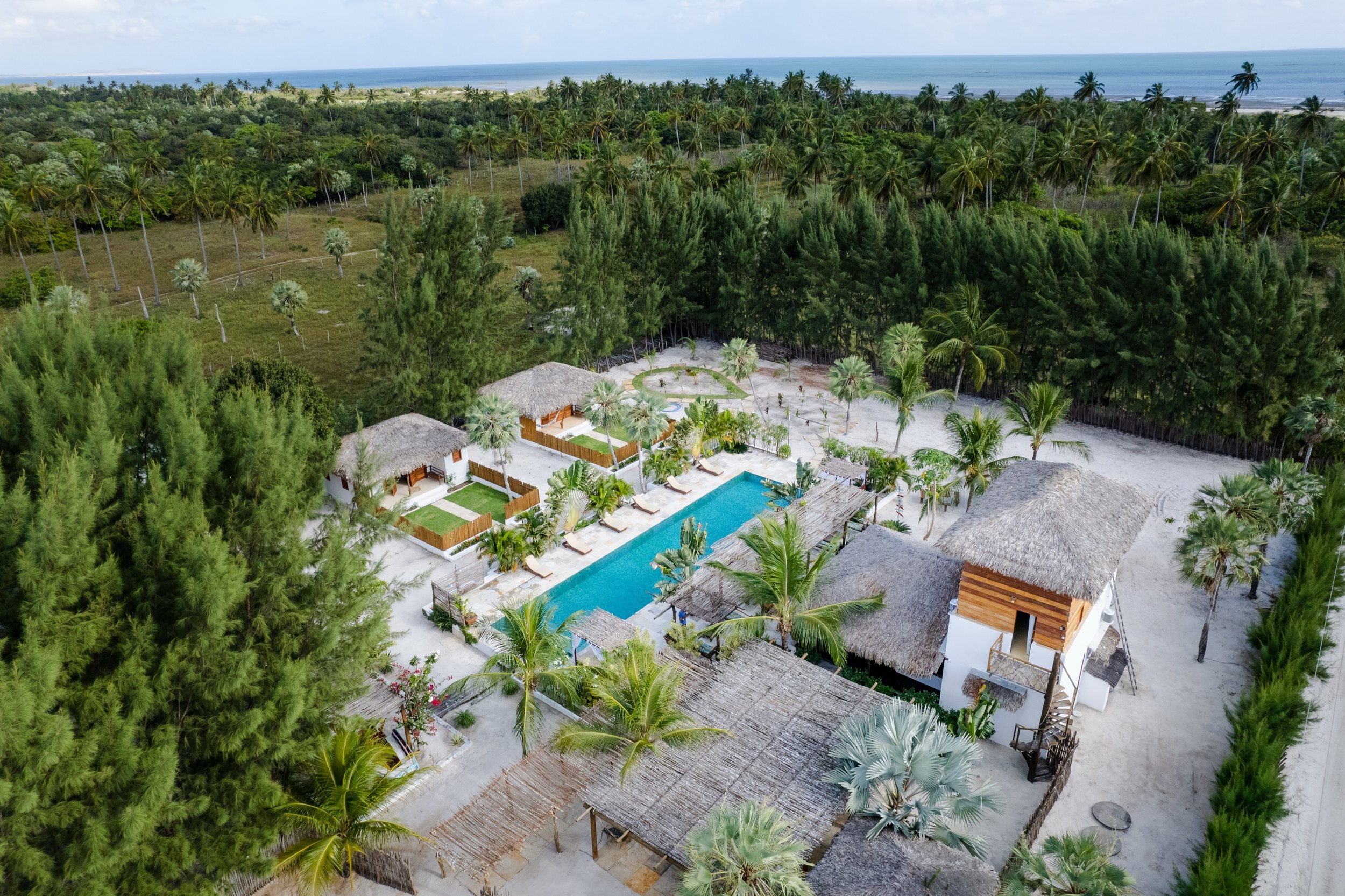 Prea villa aerial wide view of property