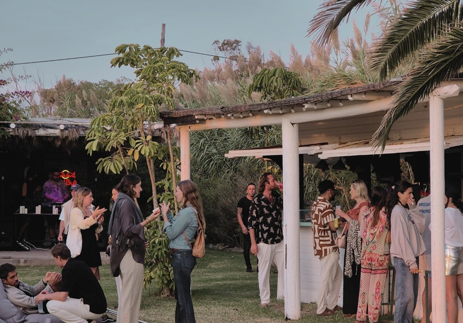 Tarifa villa community gathering in the garden