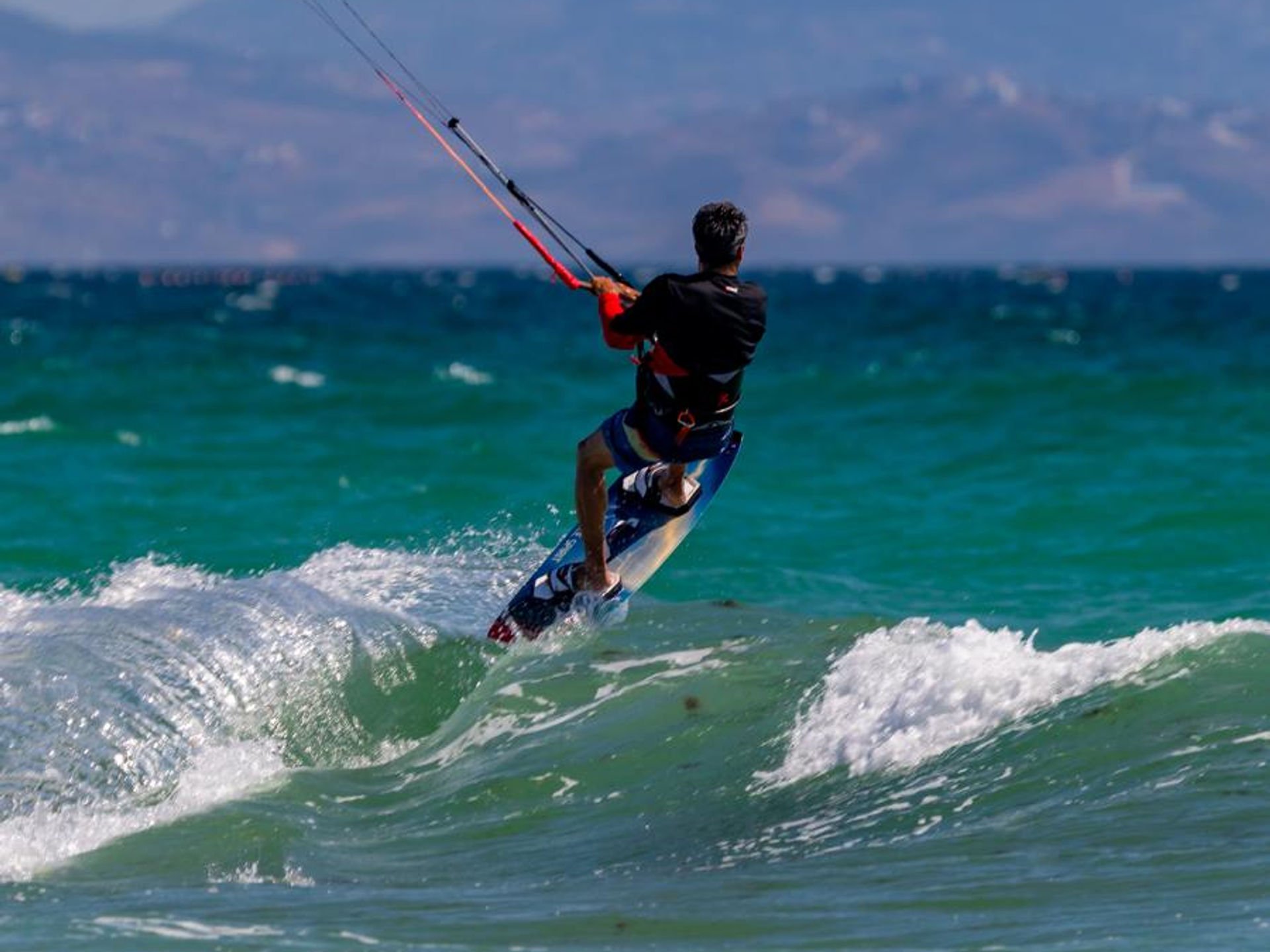 Tarifa destination kitesurfer aerial